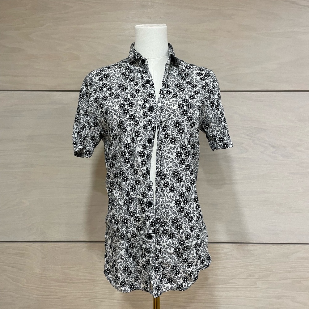 Black and White Floral Shirt
